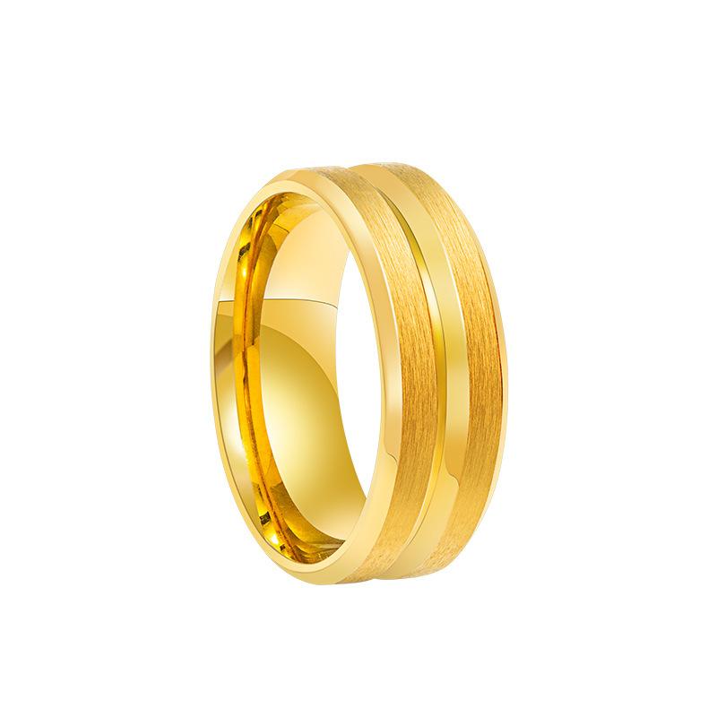 

Simple Stainless Steel Gold Color Rings for Women Men Couples Party Jewelry Accessories Size 5-14 14