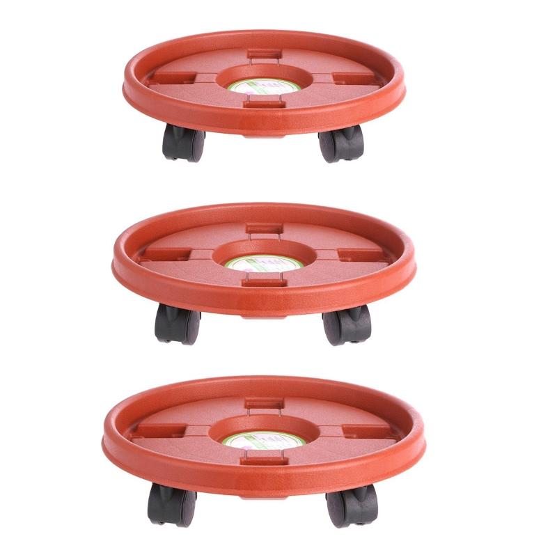 Durable Flower Pot Tray with Rollers Round Plastic Tray for Garden Plants Pot Heavy Duty Plants Pot Holder Anti deformed