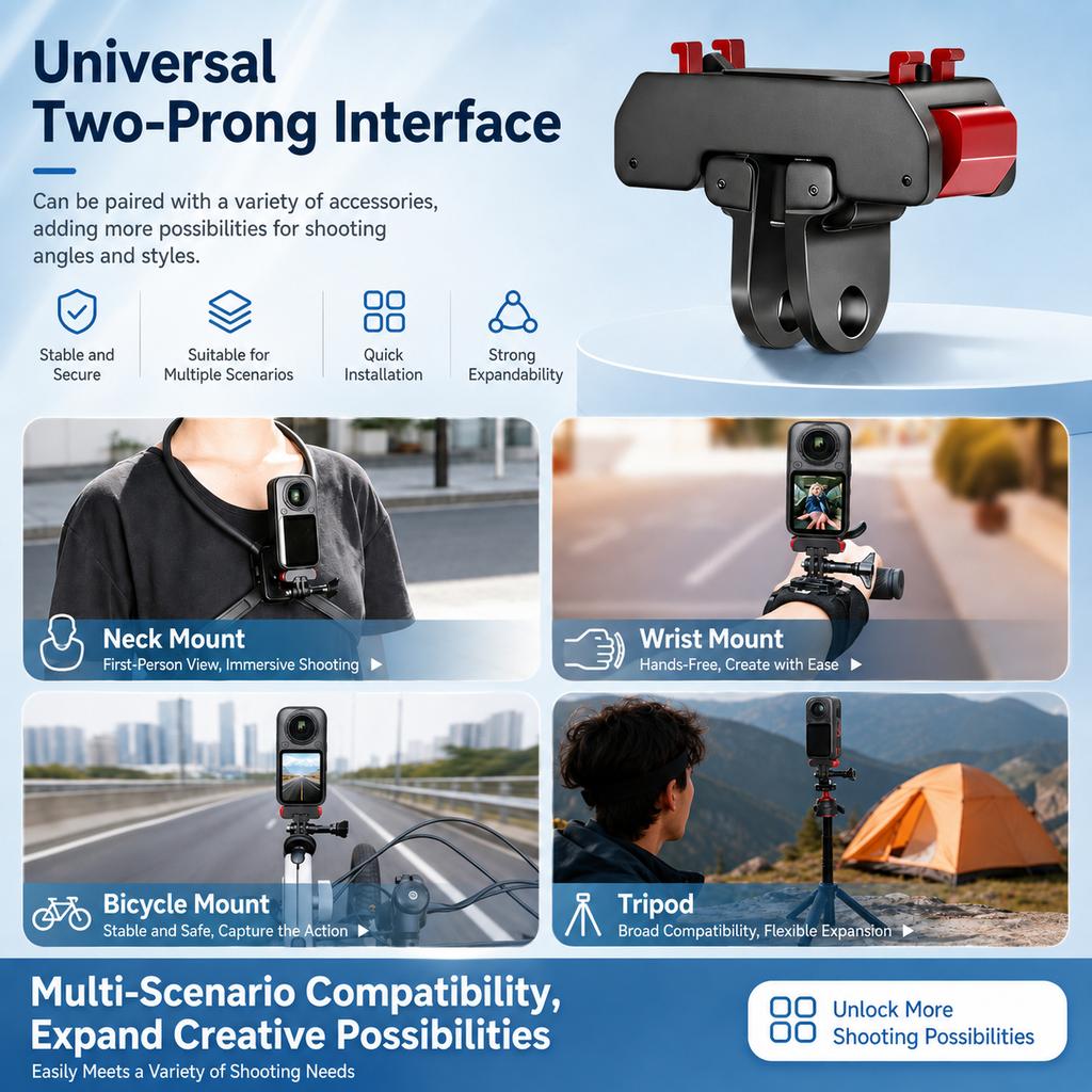 Magnetic Quick Release Mount for Insta161 X6 Camera Accessories Mount Adapter Compatible with Two-claw Mount and 1/1 Inch Thread