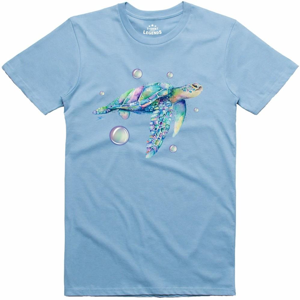 Psychedelic Turtle Nature Print 100 Cotton Regular Fit T Shirt