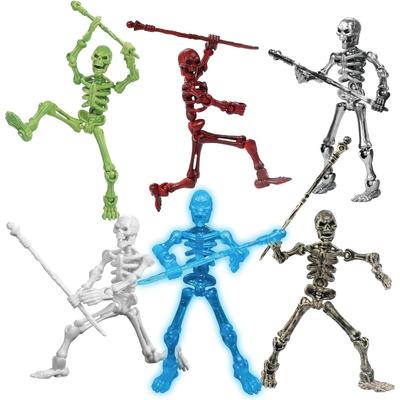 (Não montado)Pacote com 6 Bonecos de Ação T13 Esqueleto, Boneco 13 Crânio, Bonecos Esqueleto Titã 13, Mini Esqueletos DIY para Decoração de Halloween