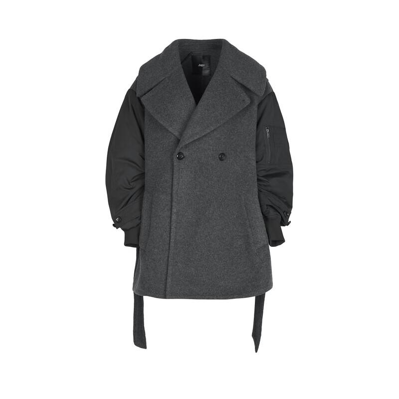 JNBY 2023 Winter Loose Fit Lapel Wool Blend Coat