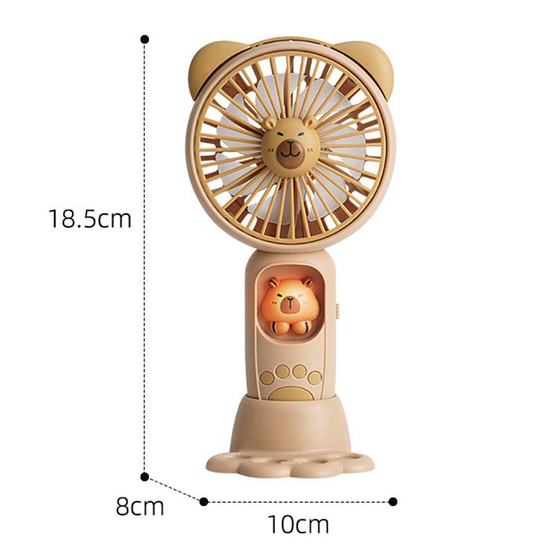 Cute Cartoon Capybara Portable Mini Pocket Cooling Fan  Detachable Dock Handheld Fan Outdoor Usb Charging Small Fan Gifts