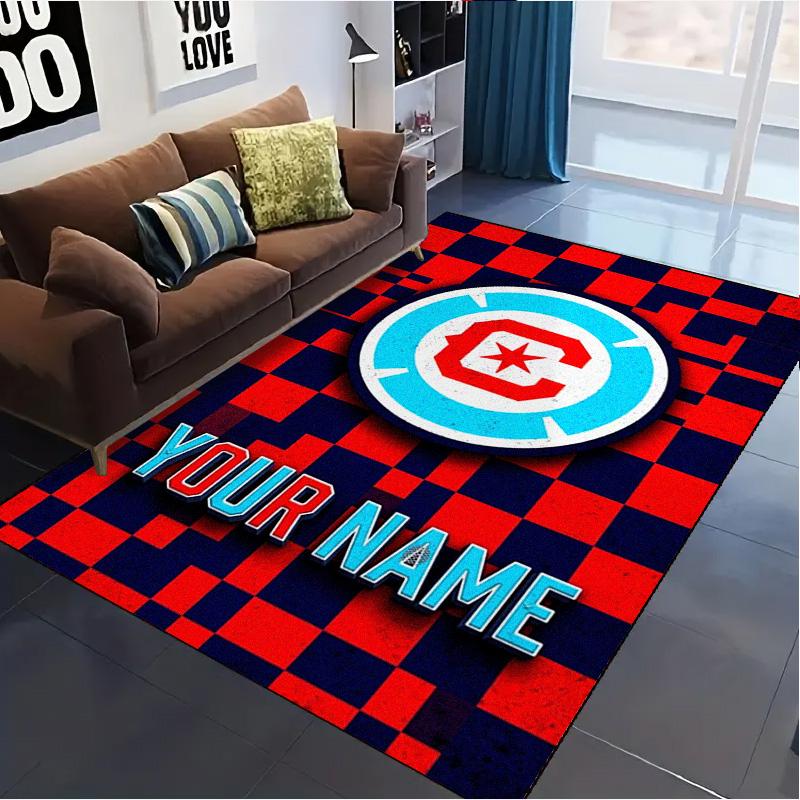 Name Custom Chicago Fire Carpet Rug for Living Room Bedroom Home Sofa Decoration,Kids play Non-slip Floor Mat