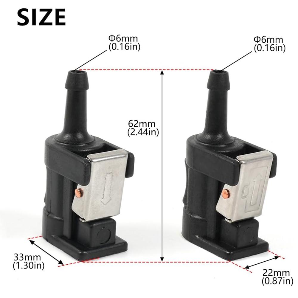 6Y1-24305-06, 6G1-24304-10 (6mm) Fuel Line Connector Fits for Yamaha Boat Fuel Tank Hoses/Pipes