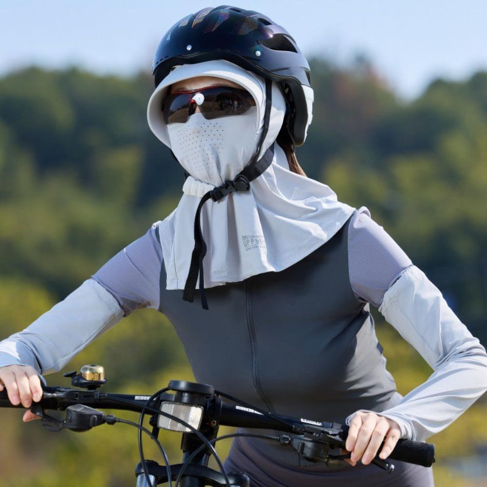 UV Protection Sunscreen Face Cover Solid Color UV Protection Veil Breathable Ice Silk Mask Hiking