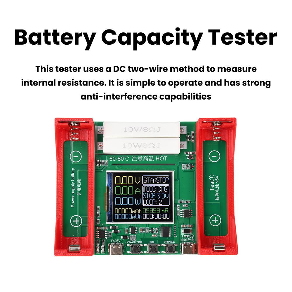 BT4-1CHN 21700 Lithium Battery Capacity Tester Module MAh MWh Digital Battery Power Detector 21700 Electronic Load Tester Type-C