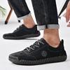 Men's Hand-Stitched Low-Top Lace-Up Large Size Casual Loafers for Driving