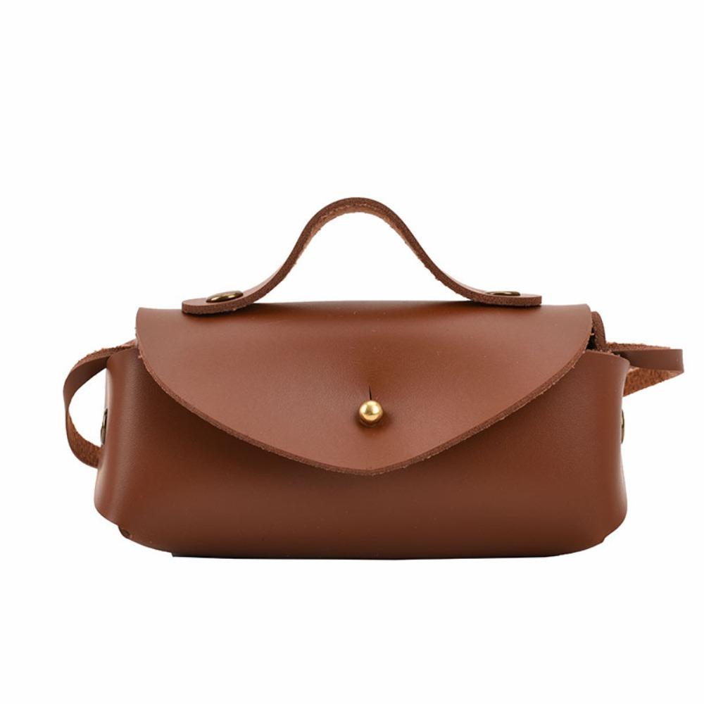 Retro PU Leather Mini Crossbody Bag Small Horizontal Coin Purse Solid Color Lipstick Bag