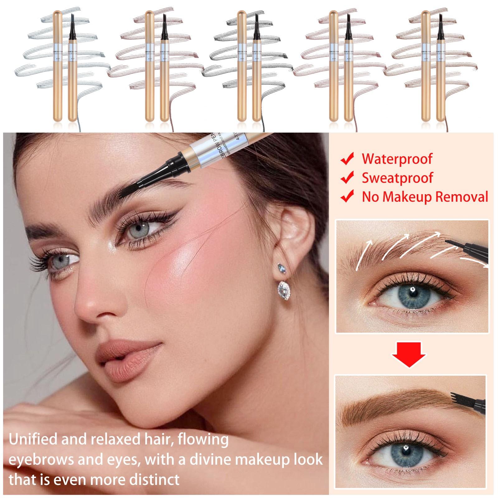 

Водостойкий карандаш для бровей Quad Brow Pencil Sketch Makeup Pen Чернила для микроблейдинга 1 мл One Size кофейный