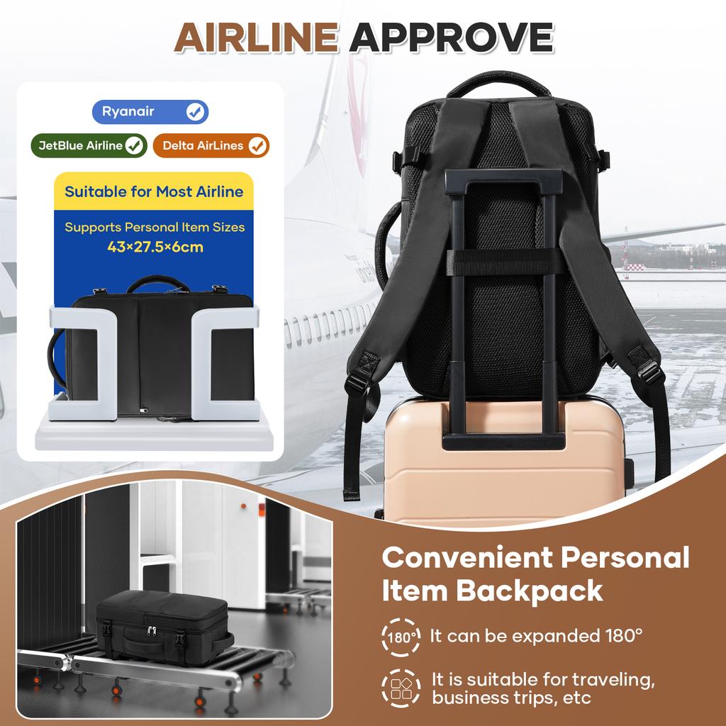 Large Capacity Travel Backpack Men Women's Bag, Laptop College Backpack Journey Carry On Backpack Hand Travel Bag Essentials