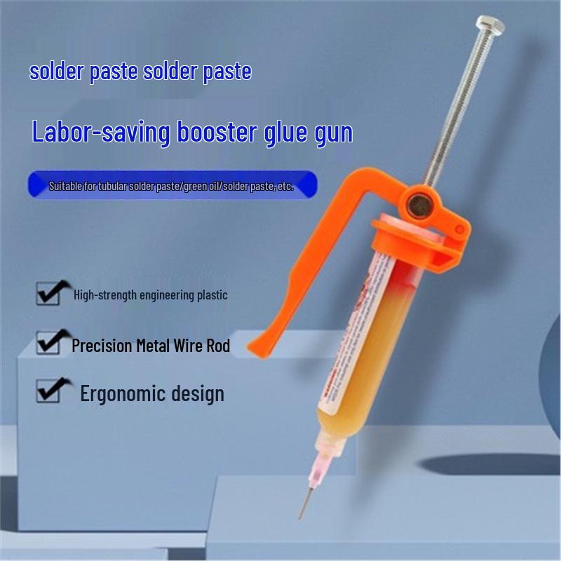 Labor-Saving Glue Gun with 10cc Syringe Flux Booster & Solder Oil Push Rod