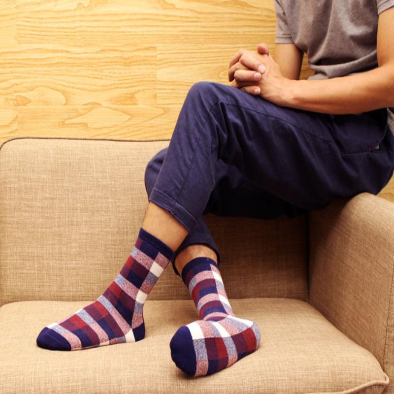 Fashion Socks New Arrival Business Socks Geometric Patterns Brand Men Cotton Socks Men
