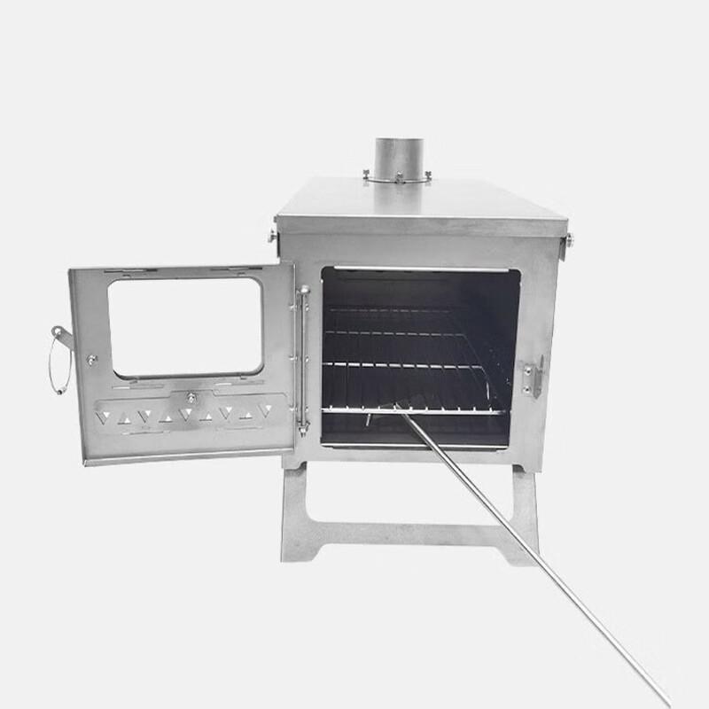UOSU Foldable Portable Wood Stove with Double-Sided Glass