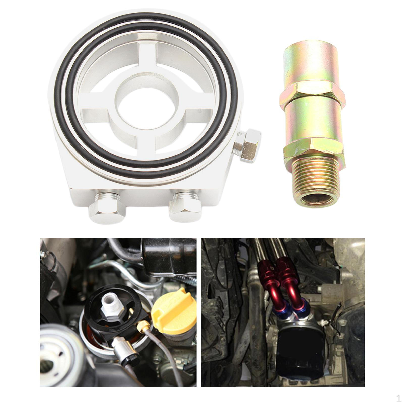 

Cooler Sandwich Plate Adapter, Universal Aluminum Sandwiched Oil Pressure Temp Adapter