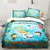 Neues 3D Cartoon Octonauts Bettwäsche-Set Gedrucktes Bettwäsche-Set Mit Kissenbezug Bettdeckenbezug Weich Queen King Size Bettwäsche Zuhause