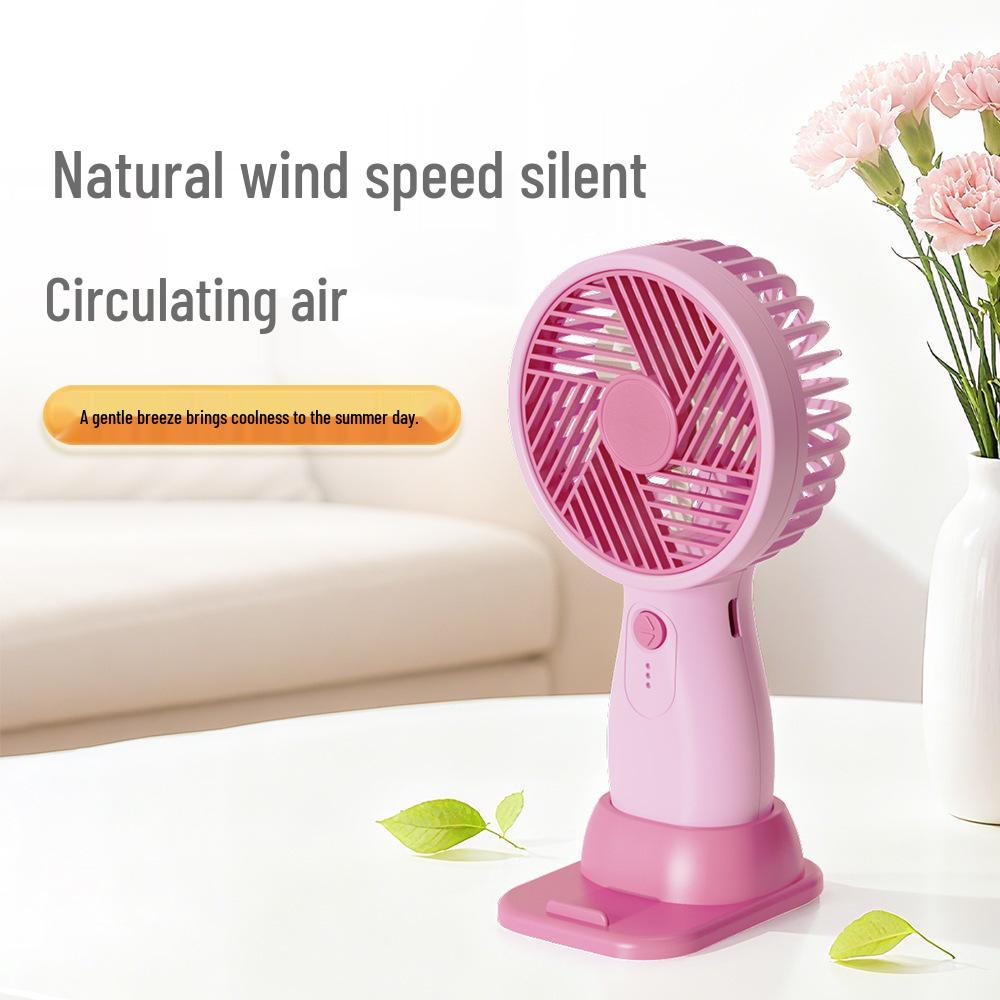 Portable Rechargeable USB Mini Cartoon Handheld Fan - Customizable Logo for Students