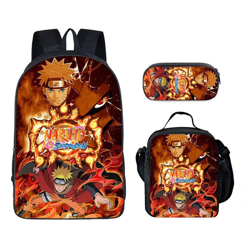 Naruto NARUTO Student School Bag 3D Digital Cartoon Printed School Bag Grade 3-6 Backpack