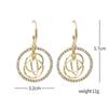 2022 Neue Mode Kreis Hängeohrringe Strass Metallohrringe Temperament Elegant Damen Anhängerohrringe Exquisite Geschenke