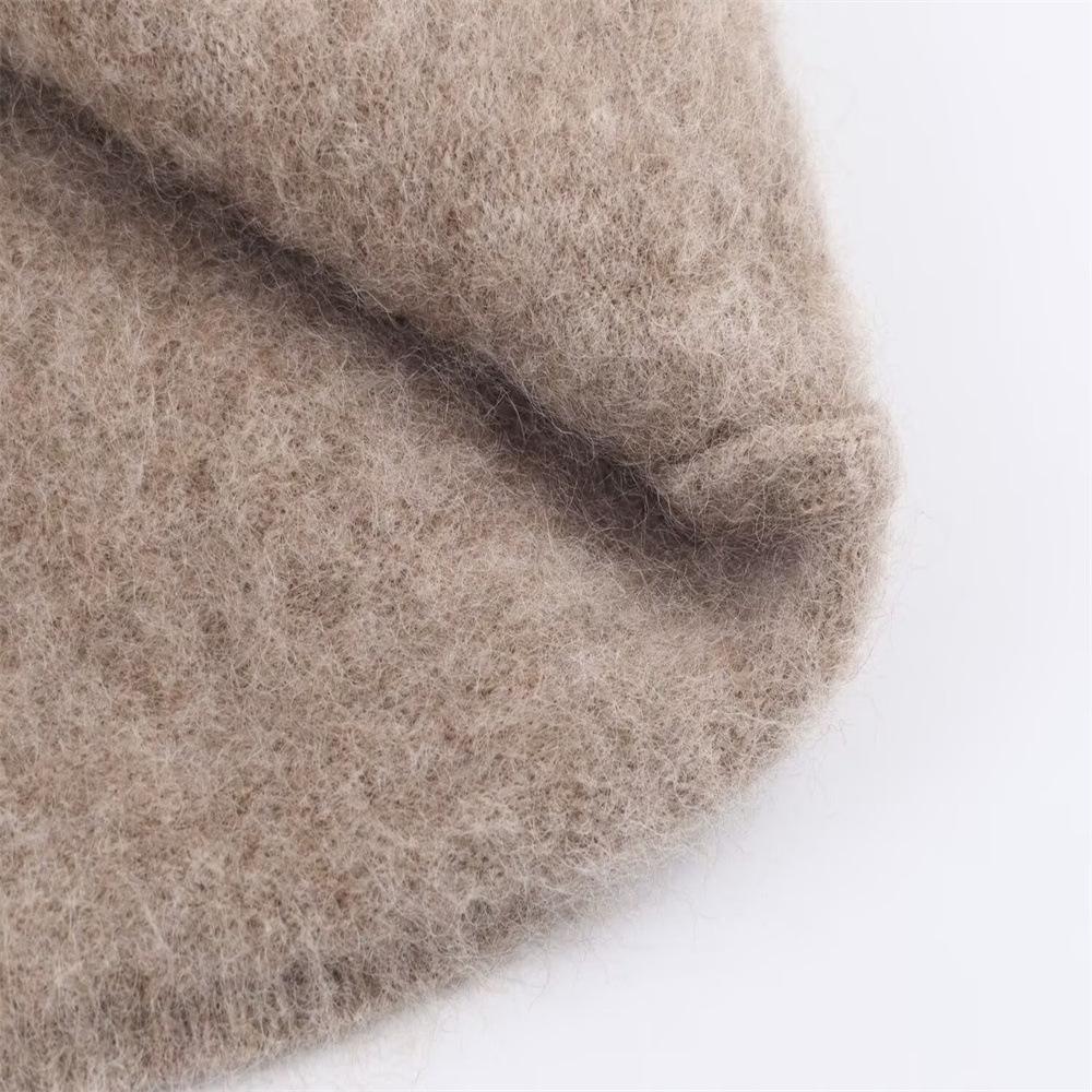 European & American Autumn/Winter Women's High-Neck Long-Sleeve Knit Sweater Coat