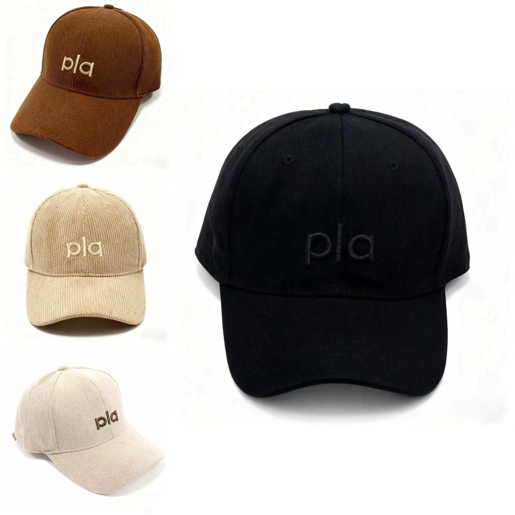 Corduroy Baseball Cap With Embroidered Letters For Sun Protection And Casual Style