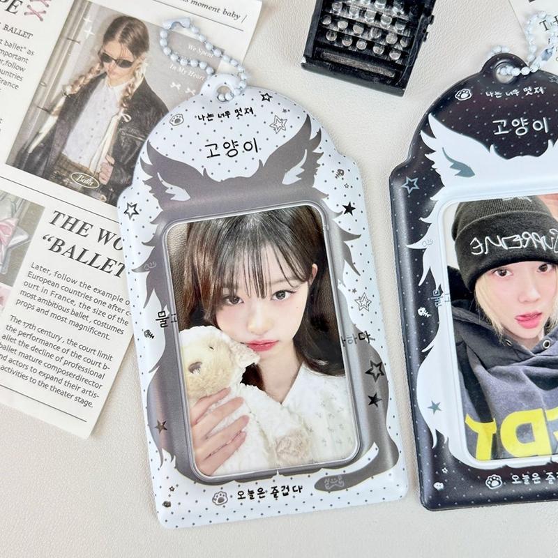 Photocard Holder Keychain Y2K Binder Photocard Idol Kpop Photo Card Holder Backbag Display Pendant Student Card Protective Cover