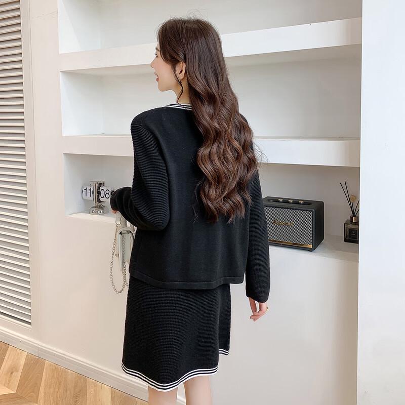 MOKANA Women's Elegant Knit Top & Short Skirt Set