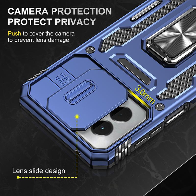 Armor Series For Motorola Moto G Stylus 5G (2024) Case PC+TPU Lens Protection Kickstand Phone Cover