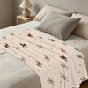Soft Flannel Fleece Blanket with Bow Detail – Warm, Skin-friendly, No-Shed Single Bed Throw for Home, Christmas & Halloween Use