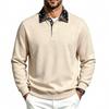 Men Patchwork Collar Sweatshirt Long Sleeve Button Pullover Tops Autumn Winter Casual Loose Fit Men's Sweatshirts Daily Male Clothing