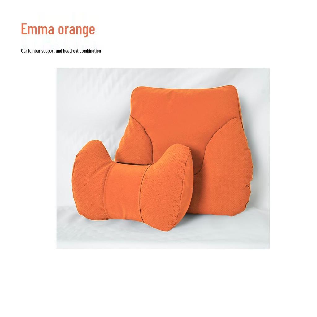 Cute S-Class Car Headrest and Lumbar Support Pillow for Comfort