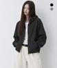 FADERMENT Crop Hooded Windbreaker (Black, Light Blue)
