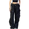 Dam Loose Cargo Byxor Hip Hop Sport Byxor Dragsko Lösa Breda Ben Casual Byxor