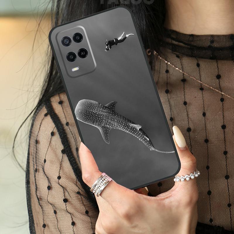 Whale Sharks Fish Case For Oppo A16 A76 A96 A17 A18 A60 A80 A40 A38 A58 A78 A98 A94 A74 A54 A15 A57 A77 A5 Pro