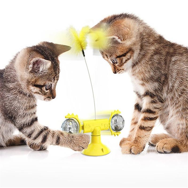 Cat Carousel Pinwheel Pet Toy With Suctions Pet Funny Relieving Supplies