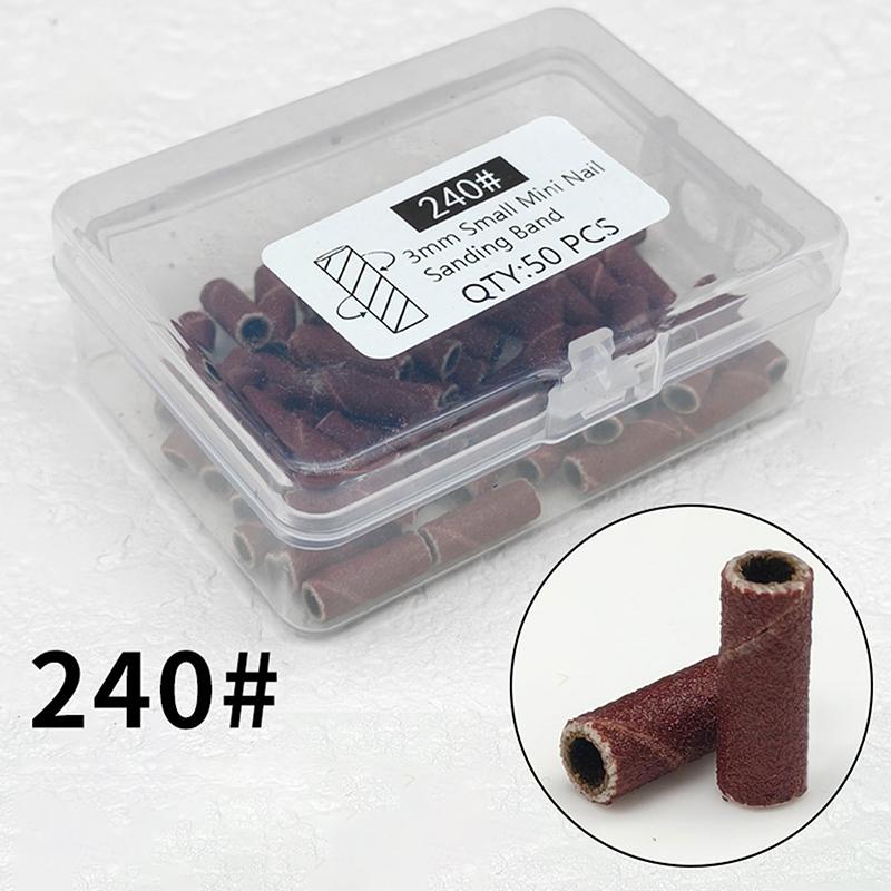 Nail Sanding Ring Bands 80/120/180/240 Grit Electric Manicure Drill Grinding Heads UV Gel Polish Removal Pedicure Abrasive Tools