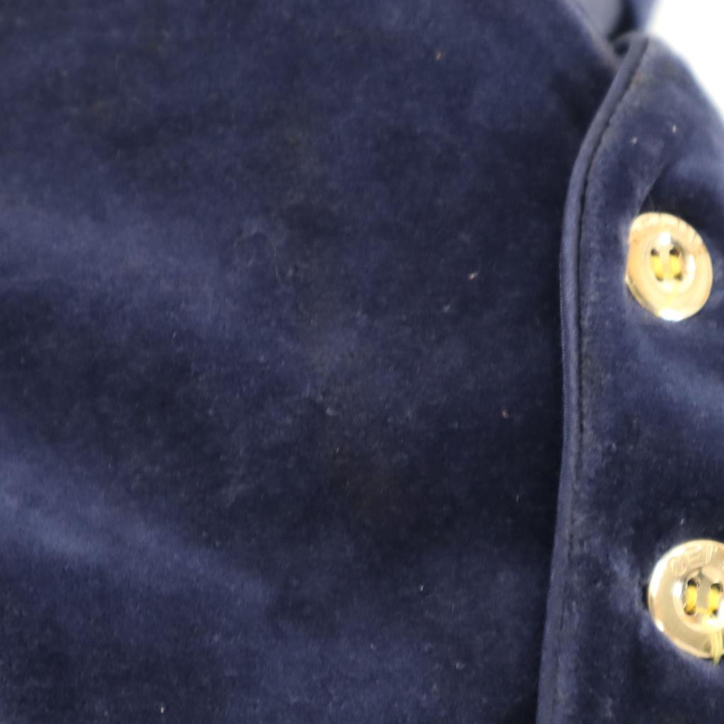 Celine Made In Japan Long Sleeve Velor Cardigan 90 Navy Romper Set Kid's Used