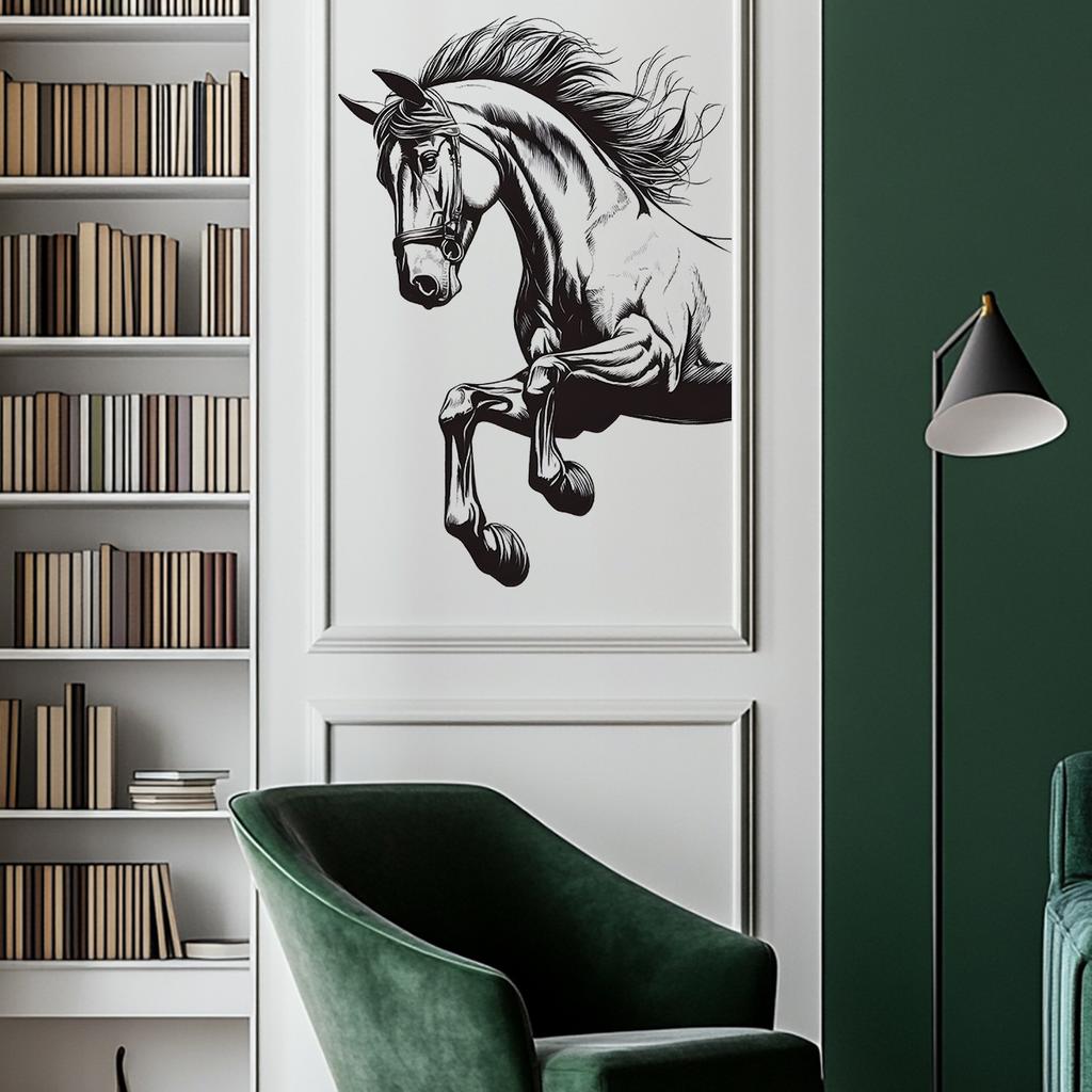 Realistic Horse Wall Sticker Kids Room Bedroom Background Decoration Self-Adhesive Home Decor Wall Art