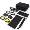 Bernard Bertha Motorcycle Riding Glasses Goggle Kit, Padded Glasses Frame with 4 Lens Kit for Outdoor Activity Sport
