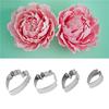 Lot de 4 emporte-pièces en forme de fleur de pivoine pour décoration de gâteau, moule à sucre