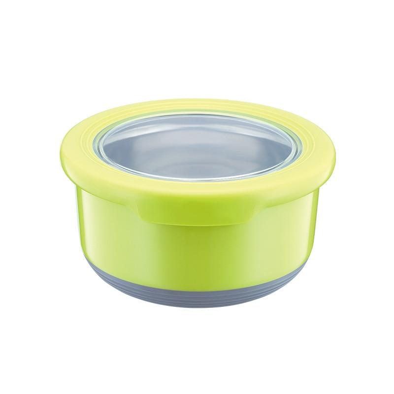 420ml Portable Stainless Steel Lunch Box Portable Silicone Lunch Box Bento Lunch Box for Kids with Pasta Instant Bowl Food Container | Lunch Box (Gree
