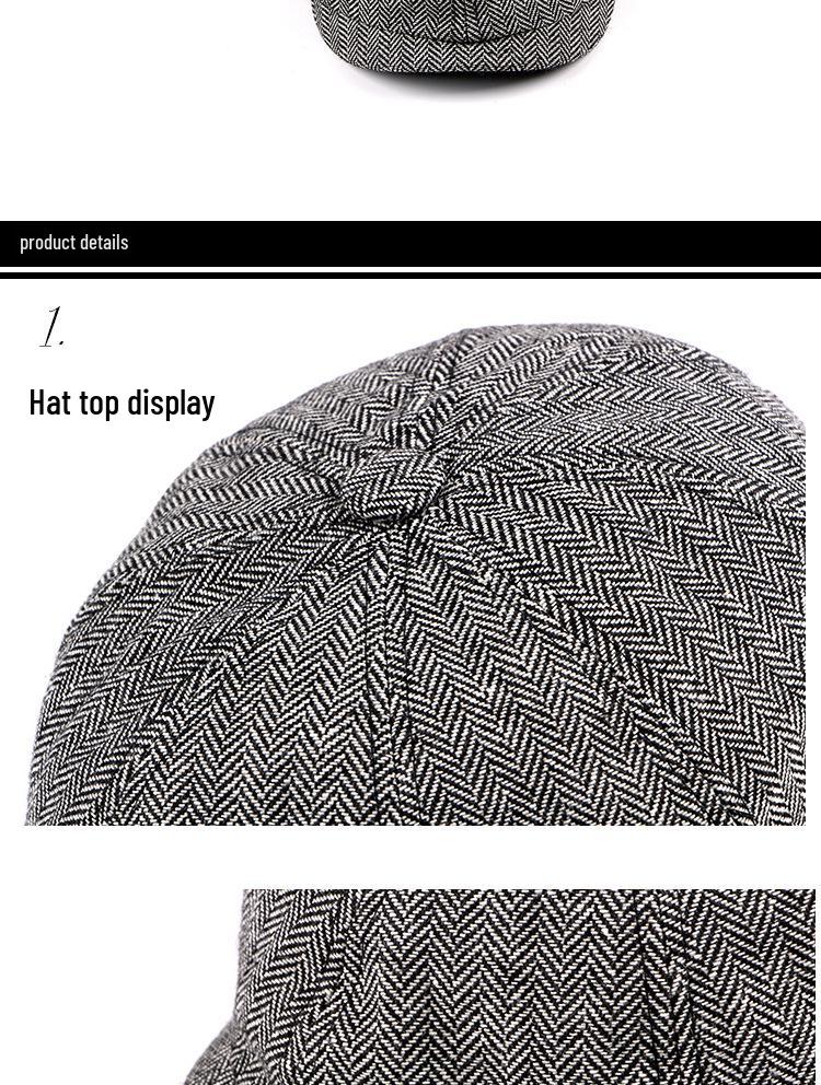 Men's & Women's Retro Plaid Octagonal Cap - British Style Duckbill Beret for Spring & Autumn