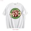 Since 1970 Retro T Shirt Vintage Washed Casual Stretched Stylish Breathable Designer Clothes Comfortable Graphic Homme