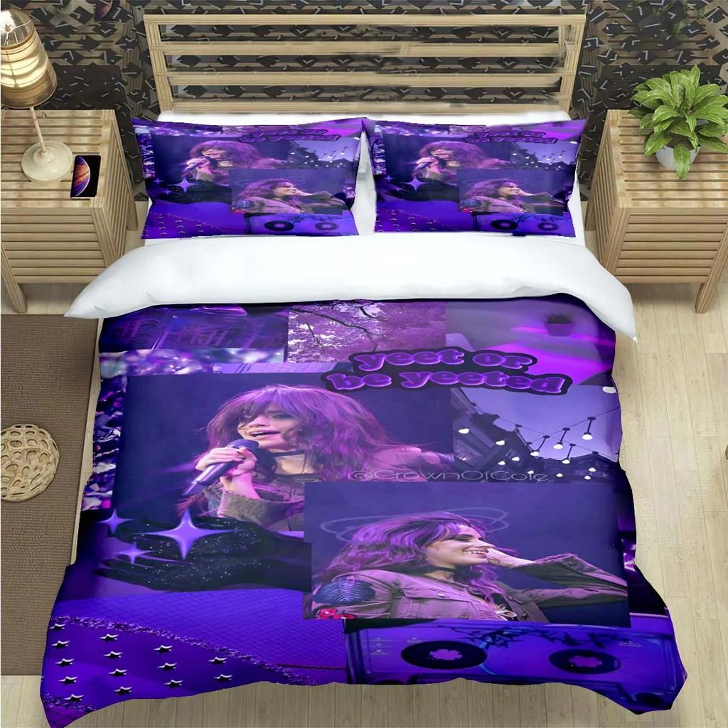 Popular Famous Singer C-Camila Cabello Print Bedding Sets Bed Supplie Set Comforter Set Teens Girls Twin Single Kid Gift