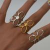 Roestvrijstalen Holle Margriet Bloem Ringen voor Vrouwen Eenvoudig Goud Zilver Kleur Open Ring Anti-allergisch Roestvrij Stijlvolle Sieraden
