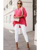 Azura Exchange Half Buttoned Ruffle Tiered Long Sleeve Blouse