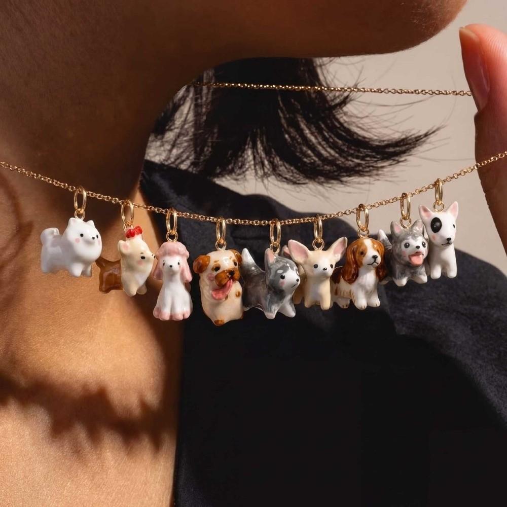 Creative Puppy Necklace Pendant Fashion Beagle Pendant Dog Pendant Necklace Accessories