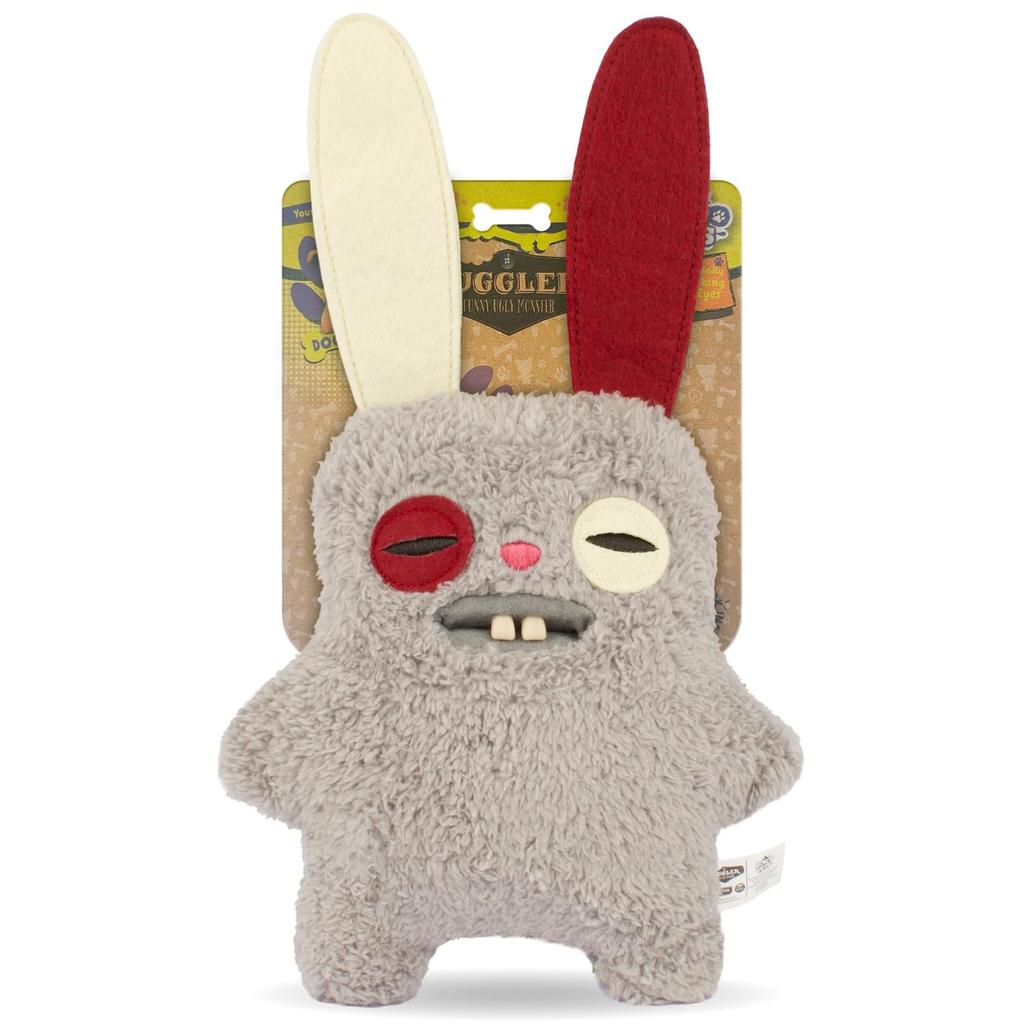 FUGGLER Игрушка для собаки пищалка Кролик Серый Аутентичная,