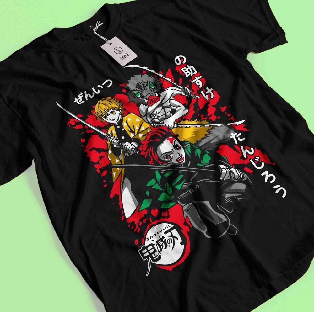 Demon Slayer Shirt Tanjiro Tshirt Zenitsu T-Shirt Muzan Doma Tee Inosuke Nezuko