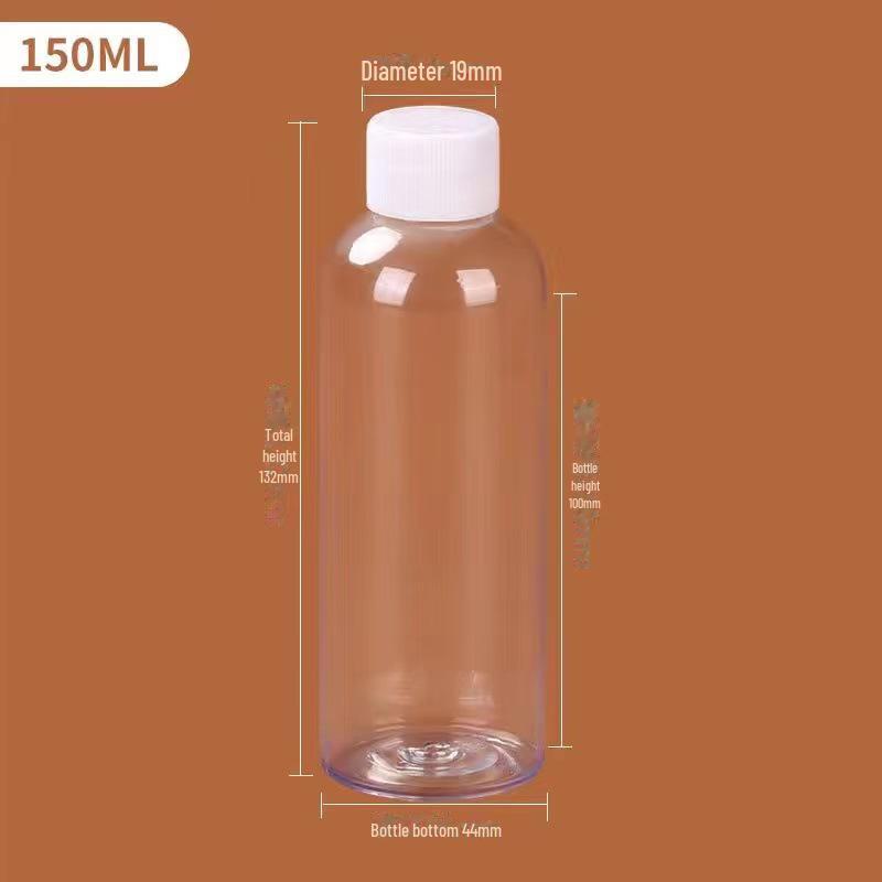 Transparent Plastic Bottle with Lid - Empty Small Trial Pack for Alcohol or Honey - Large Mouth Capsule Bottle